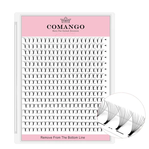 Miniatura 8 de CoMango Extensiones de pestañas de volumen 3D/4D/5D/6D/10D, grosor de 0.003 in, rizo C/D, tallo corto de 0.315-0.591 in, extensiones de pestañas