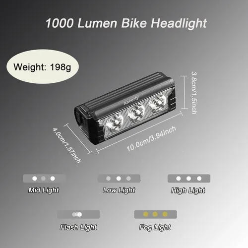 Miniatura 2 de Luz de Bicicleta LED Super Brillante, Faro de Bicicleta Recargable USB, Faro de Bicicleta Resistente al Agua, Faro de Bicicleta de 2500 Lúmenes