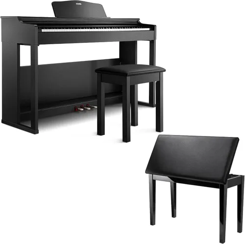Donner DDP-100S - Piano digital de 88 teclas, teclado de piano de acción de martillo graduado con MIDI IN/OUT, 200 sonidos, 200 ritmos, 100