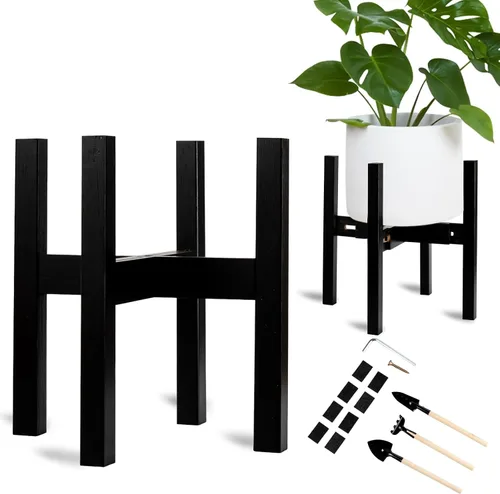 Soporte ajustable de bambú para plantas de interior, soporte para macetas de 8 a 12 pulgadas para sala de estar, dormitorio, esquina, estante de