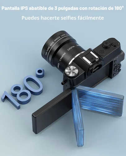 Miniatura 8 de FLATIC Cámaras para Fotografía, Cámara Digital 6K 64MP con WiFi y Micrófono para Youtuber, Cámara de Videoblogs con Zoom 16X y Pantalla Giratoria