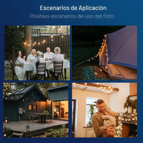 Miniatura 7 de Paquete de 15 bombillas LED de repuesto para exteriores FLSNT para luces de cadena, bombillas colgantes LED S14 para patio, jardín, base E26, 2200 K