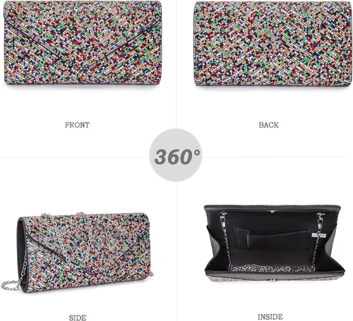Miniatura 4 de Bolsos de noche para mujer, sobre de embrague, bolsos cruzados para mujer, bolsa de boda con diamantes de imitación, bolsa de hombro para mujer