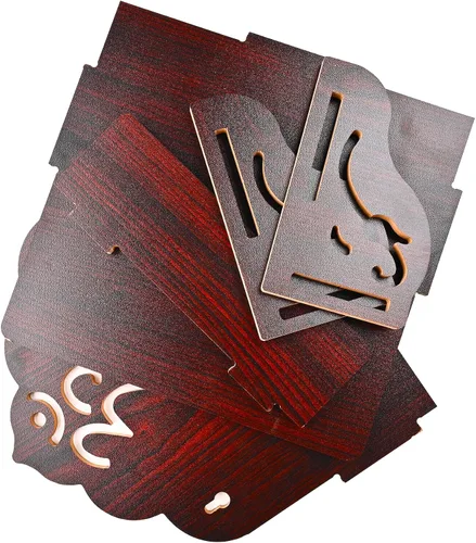 Miniatura 6 de Mesa colgante de madera para colgar en la pared, templo Pooja Mandir, estante para almacenamiento e ídolos decoración para oficina en casa y regalos