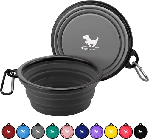 Miniatura 15 de Rest-Eazzzy - Tazones plegables grandes para perros 1000 ml, 2 unidades de fuente de agua portátil para perros, gatos, mascotas, plato plegable