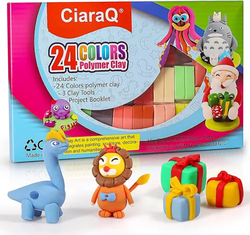 Miniatura 2 de CiaraQ Kit de arcilla polimérica, mini juego de arcilla para modelar para niños/principiantes/artistas, 24
