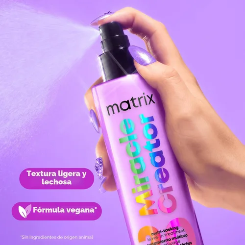 Miniatura 6 de Matrix Miracle Creator Spray Acondicionador Sin Enjuague - Protector Térmico, Anti-Frizz, Hidratante y Desenredante, Para Cabello Dañado