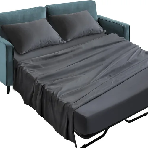 Miniatura 20 de SPRINGSPIRIT Juego de sábanas para sofá cama tamaño Queen, juego de sábanas de 4 piezas con bolsillos de hasta 8 pulgadas de profundidad, sábanas