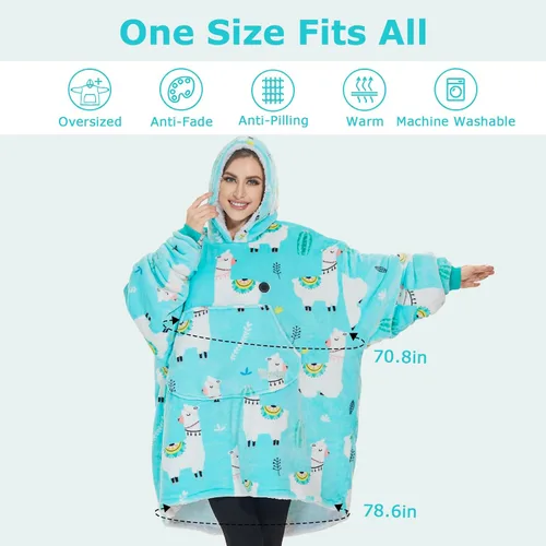 Miniatura 5 de Venustas Manta térmica con capucha con batería, sudadera unisex de gran tamaño Sherpa para mujeres y hombres Alpaca