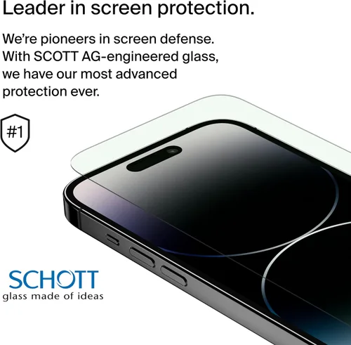 Miniatura 3 de Belkin ScreenForce UltraGlass Protector de pantalla con filtro de luz azul para iPhone 14 Pro, resistente a los arañazos, protección contra impactos