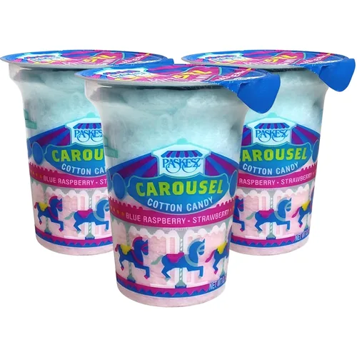 Miniatura 5 de Snacktery Algodón de azúcar rosa y azul: experimenta la dulzura de la feria con algodón de azúcar a granel con sabor a fresa y frambuesa azul, caja