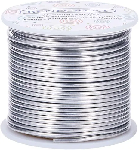 Miniatura 10 de BENECREAT Alambre de aluminio flexible para esculpir joyas de calibre 9, 55 pies, resistente al deslustre, para trabajos de joyería, manualidades