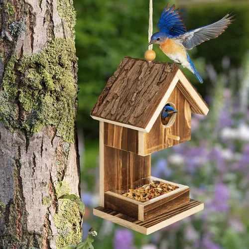 Miniatura 4 de Casas de pájaros para colgar en el exterior, comedero para colibríes, cardenal Wren, pájaros silvestres, pájaros silvestres, pequeña casa de pájaros