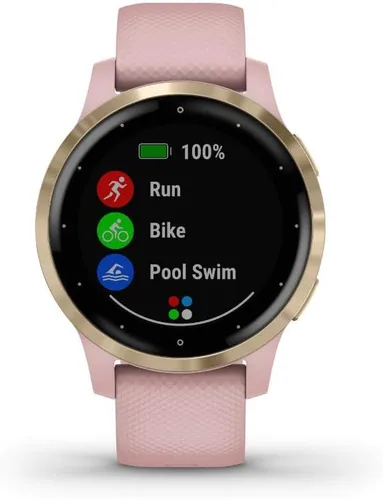 Miniatura 5 de Garmin 010-02172-31 Vivoactive 4S Smartwatch, paquete de polvo rosadorado con auriculares deportivos inalámbricos magnéticos Deco Gear, rojo