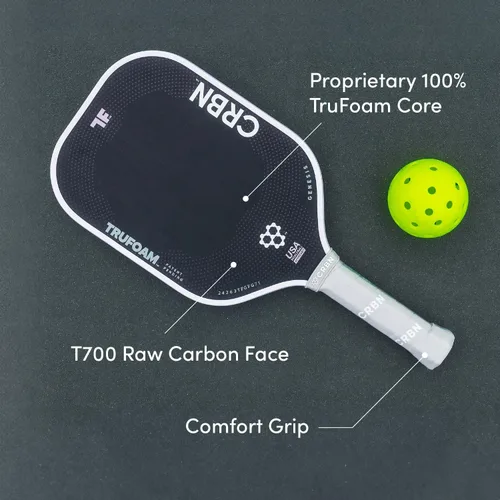 Miniatura 2 de CRBN Pickleball - TruFoam Genesis - Carbon Fiber Pickleball Paddle - First-Ever 100% Foam Core Performance Paddle CRBN 3 - Alargado