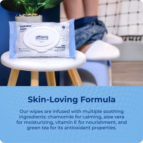 Miniatura 5 de Squatty Potty - Toallitas desechables - 6 paquetes (300 toallitas en total) - 99% agua y a base de plantas - Aroma de spa de té verde, pepino y aloe