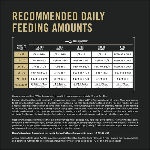 Miniatura 5 de Purina Pro Plan Alimento seco para cachorros con alto contenido de proteínas, fórmula de pollo y arroz, bolsa de 34 libras