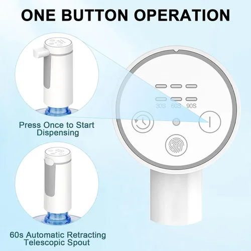 Miniatura 2 de Dispensador de agua recargable USB-C de 5 galones, bomba de agua portátil telescópica con 4 modos de dispensación que se adapta a la mayoría