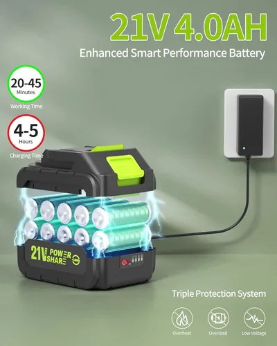 Miniatura 5 de Lavadora a presión inalámbrica alimentada por batería; lavadora eléctrica inalámbrica de 990 PSI con boquilla 6 en 1, manguera de alta elasticidad