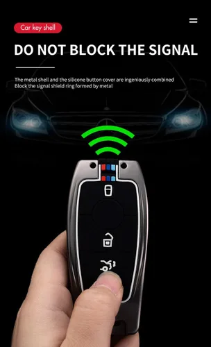 Miniatura 3 de Funda para llaves para Mercedes Benz A C E S CLA CLS GLA GLB Llavero Shell Bolsa Accesorios Protector 3/4 Botones, 3 botones-negro