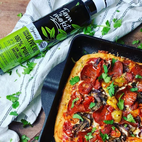 Miniatura 3 de Farm To Market Aceite de oliva virgen extra 100% puro orgánico y sin OMG, prensado en frío, saludable, sin químicos cargado con antioxidantes