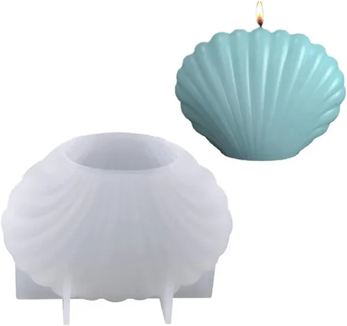 Miniatura 2 de Surakey Molde de carcasa de silicona, molde de resina de caracola, molde de silicona de concha de mar para velas, molde de jabón, molde de Grande
