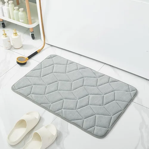 Tapete de baño de lujo, tapete de baño de microfibra extrasuave y absorbente, antideslizante y esponjoso, lavable a máquina, tapete para el suelo