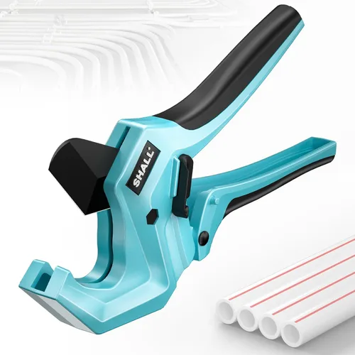 Cortador de Tubo de PVC SHALL, Corta hasta 1-5/8”, Herramienta de Corte de Tubo de Trinquete de Aluminio de Alta Resistencia para PVC, PPR, PE, PEX,