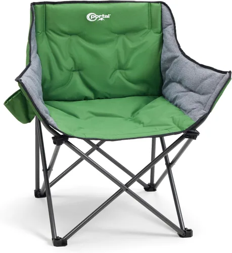 Miniatura 16 de Portal 32" Oversized Camping Chair, Foldable Heavy Duty 350 lb Padded Ergonomic Seat for Big & Tall Adults, Pinch-Free Extra Wide Design Featuring