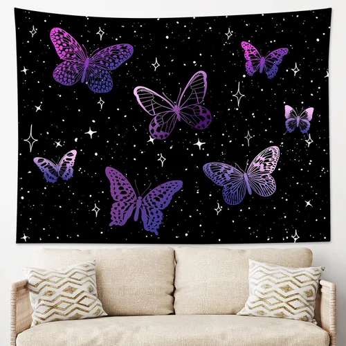 Miniatura 13 de HVEST Tapiz de lobo, tapiz de bosque psicodélico, tapiz para colgar en la pared, tapices de luna, animales salvajes, decoración de habitación, manta