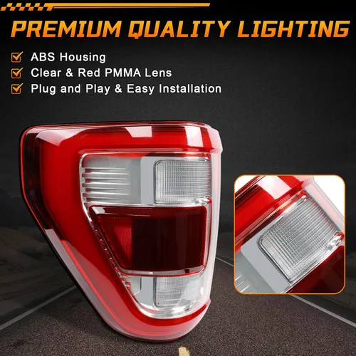 Miniatura 4 de Conjunto de luz trasera LED con puntos ciegos compatible con Ford F150 F-150 King Ranch Lariat Limited Platinum 2021 2022 2023 Reemplazo