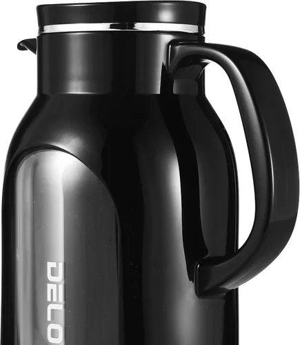 Miniatura 3 de Delove Jarra de vidrio de 68 oz/2 litros con carcasa a prueba de roturas - Forro de vidrio resistente al calor - Tapa de acero inoxidable - Jarra