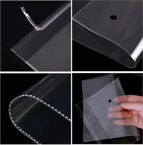 Miniatura 7 de Bolsas de celofán transparente de 18 x 24 pulgadas, 100 bolsas grandes de celofán autosellables, bolsa de plástico autoadhesiva para embalaje, ropa