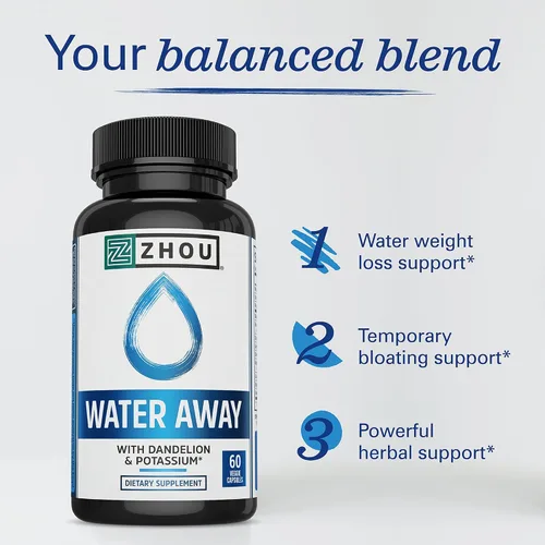 Miniatura 3 de WATER AWAY Fórmula Herbal para Equilibrio saludable de los fluidos Mezcla herbal de alta calidad con diente de león, potasio, té verde y más, 60