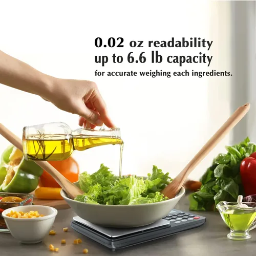 Miniatura 4 de Fuzion Báscula de alimentos nutricionales, báscula digital de alimentos para perder peso, calcular datos alimentarios, macro, calorías, preparación
