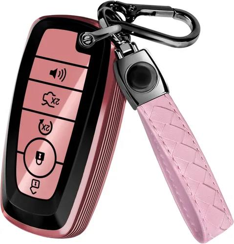 Miniatura 14 de Lucrum Compatible con funda para llavero Ford y llavero de cuero, funda para llavero para F150, F250, F350, F450, Edge Explorer (2018-2025)