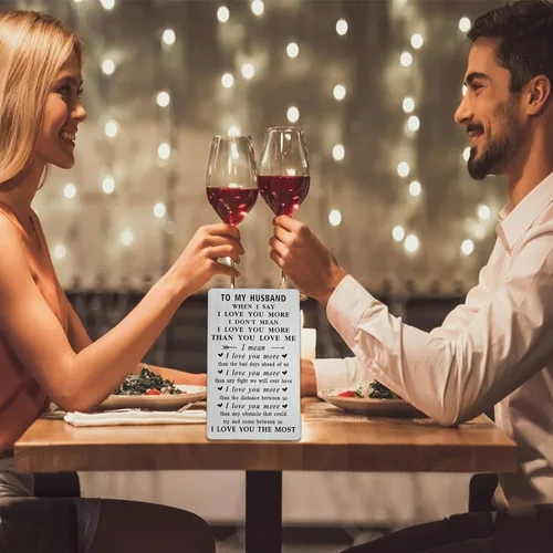 Miniatura 4 de Regalos del día de San Valentín para marido, tarjeta de cumpleaños para marido, tarjeta de regalo con texto en inglés "I Love You", regalos para él
