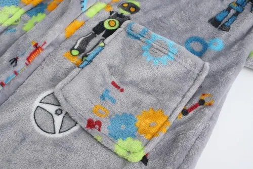 Miniatura 4 de Bata de baño de forro polar suave para niños y niñas