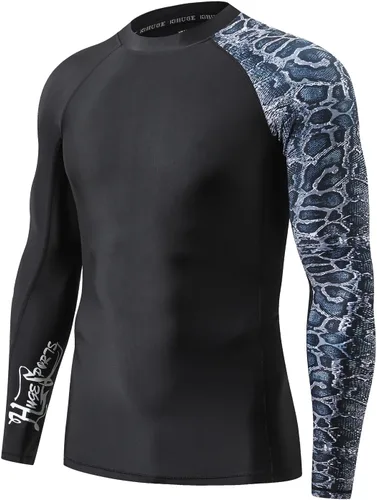 Miniatura 13 de HUGE SPORTS Camiseta de protección contra erupciones de manga larga para hombre UPF 50+ con protección UV, de secado rápido, con costuras de Bosque