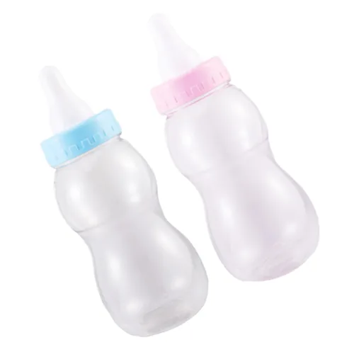 ABOOFAN 2 botellas de almacenamiento de dulces transparentes para golosinas de fiesta, organizador de aperitivos, tapa de sellado, diseño compacto
