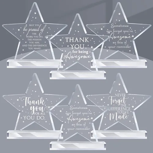 Miniatura 9 de Geelin 6 piezas de regalo de agradecimiento a los empleados, regalos de agradecimiento de acrílico, placa inspiradora, recuerdo para compañeros