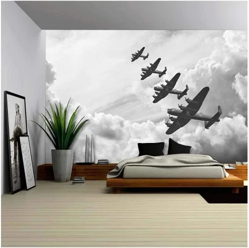 Miniatura 6 de wall26 - Aviones de transporte militar sobre fondo negro - Mural de pared extraíble Papel tapiz autoadhesivo grande - 66x96 pulgadas