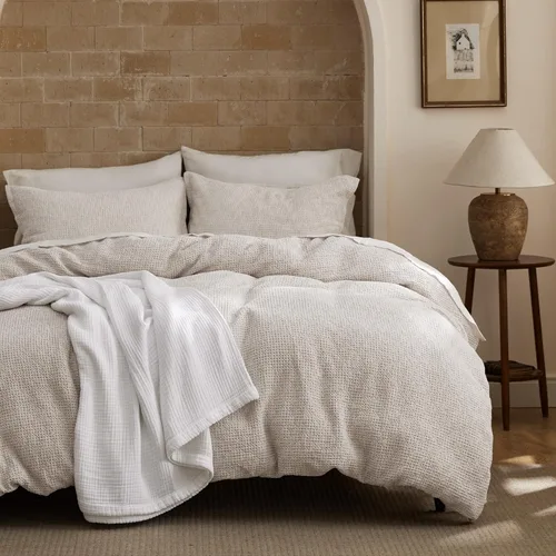 Miniatura 43 de Bedsure - Funda de edredón de algodón tamaño King - 100% algodón de tejido gofre color verde bosque, juego de ropa de cama GentleSoft™ transpirable