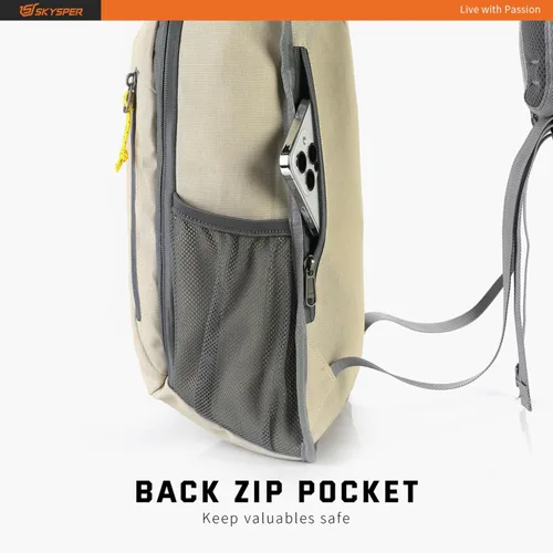 Miniatura 7 de SKYSPER Mochila Pequeña de Día 10L Mochila de Senderismo Plegable Ligera Mochila de Viaje de Día para Mujeres y Hombres Crema