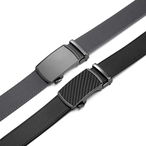Miniatura 5 de CHAOREN Cinturones de trinquete para hombre, paquete de 2, elegantes cinturones de cuero en juego de regalo de 1.378 in