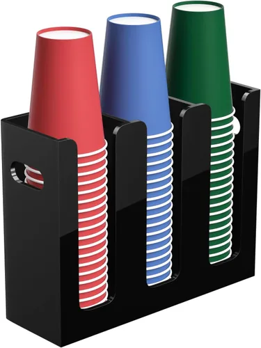 Miniatura 16 de Dispensador de Vasos de Café Desechables con Asas, Montaje en Encimera o Pared, Soporte para Vasos de Bebidas Calientes/Frías y Tapas - Organizador