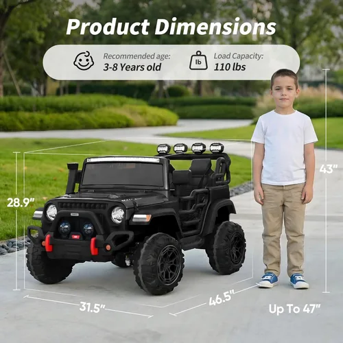 Miniatura 9 de Hikiddo - Auto eléctrico de paseo de 2 plazas, juguete de 12 V para niños de 4 a 8 años con control remoto, neumáticos EVA - Azul