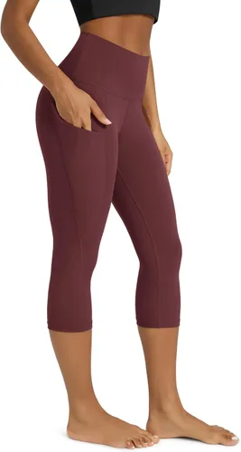 Miniatura 14 de ODODOS - Leggings capri de cintura alta para mujer con bolsillos, control de abdomen, no se transparentan, para entrenamiento atlético, running