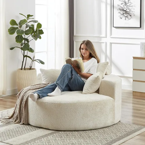 Miniatura 3 de Sofá sin huesos, sofá de burbujas de gran tamaño, no requiere montaje, tela de felpilla suave, cómodo sofá modular para sala de estar, sofá cama