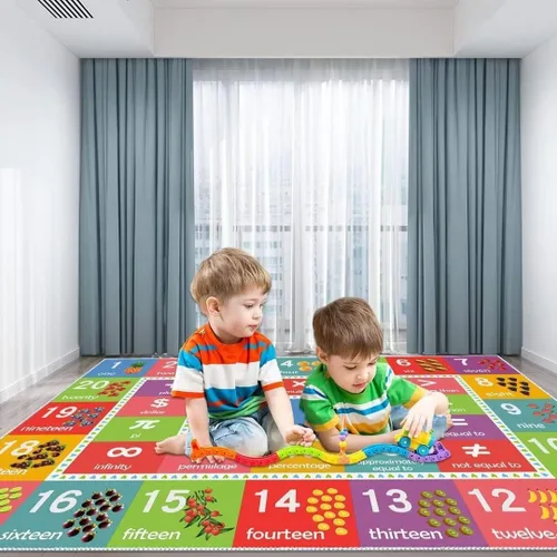 Miniatura 19 de ABC - Alfombra educativa del alfabeto, alfombra de juego de 4 x 6 pies para niños, sala de juegos, tapete antideslizante para niños y niñas Alphabet